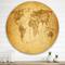 Designart - Ancient Map of The World X - Vintage Metal Circle Wall Art